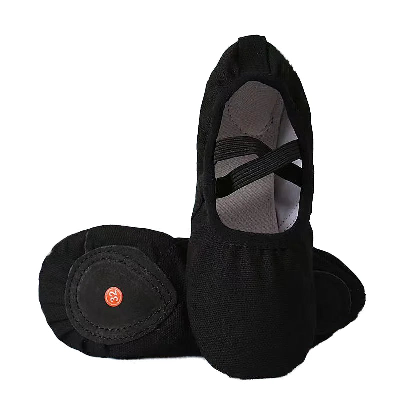 Delicate Girls Soft Canvas Ballet Moccasins Practice and Stage Performance Dance Shoes
