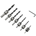 7pcs 3mm-10mm Chamfer Tricuspid Countersunk Drill Bits Set with End Milling for Carpentry & Woodworking Counterbore Drills