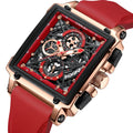 CRRJU Brand Men's Watches Square Quartz Wristwatch Waterproof Luminous Chronograph Watch for Men Date Clock 2312