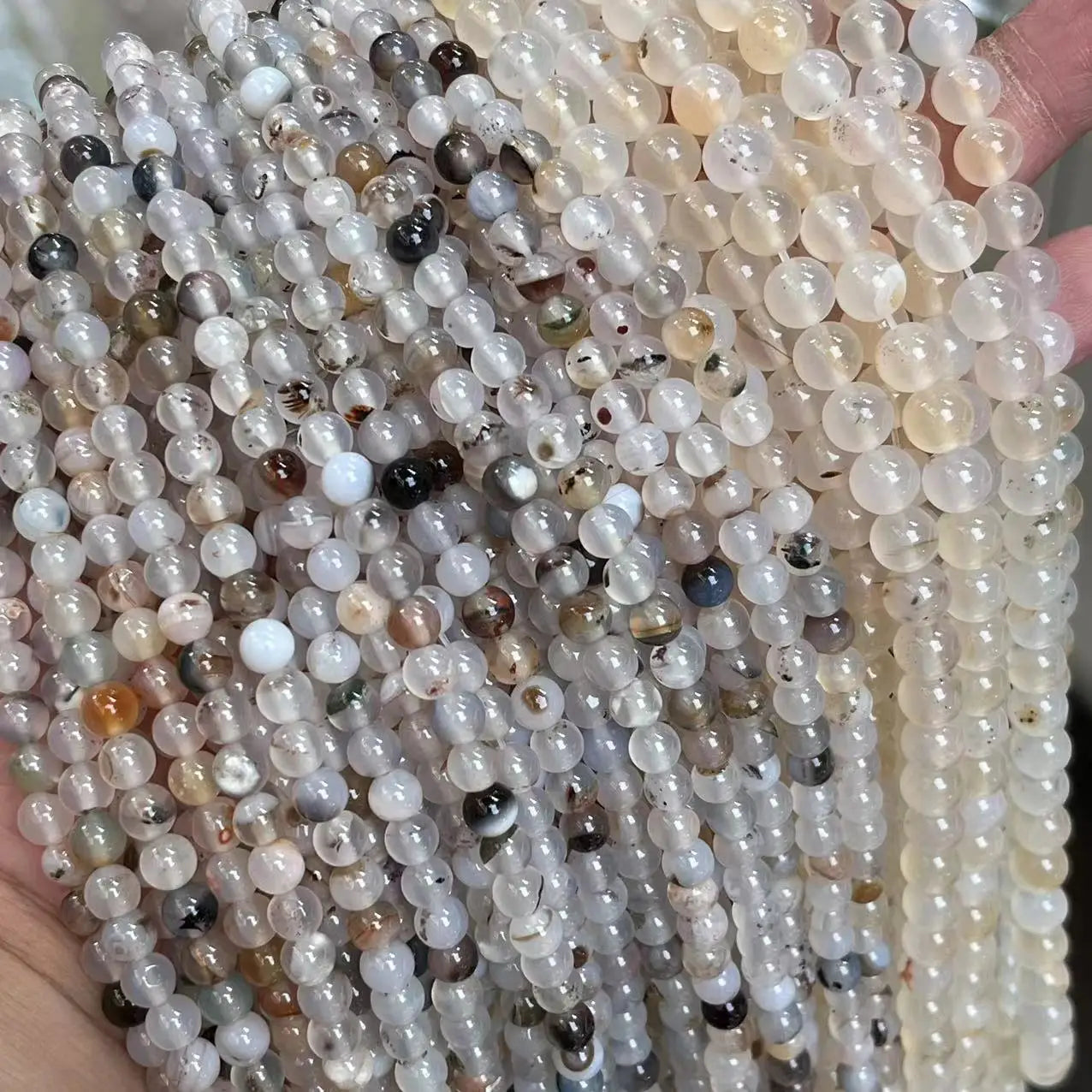 JC Crystal Wholesale 6mm 8mm Agate Stone Beads  Different Colors Loose Natural Agate Stone Beads for Jewelry Making