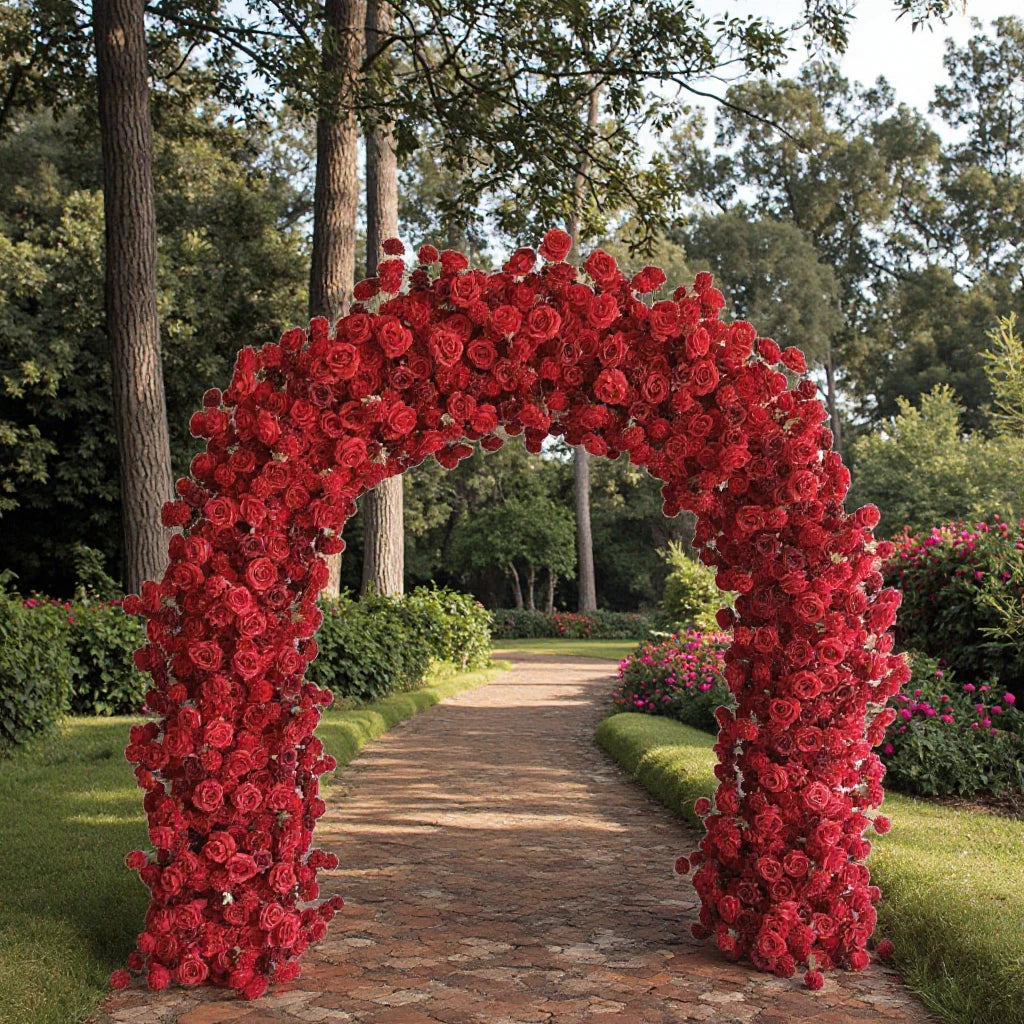 Bridal Shower Party Decorations Red Roses Artificial Flowers Flower Arrangements Centerpieces Flower Arch for Wedding Backdrop