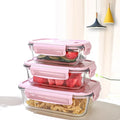 Kitchen Lunch Box Leakproof Seal Glass Food Storage Containers for Kitchen Organization