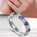 CAOSHI Wholesaler High Quality Contracted Blue/White Round Crystal Finger Rings for Engagement Silver Plated Finger Rings Women