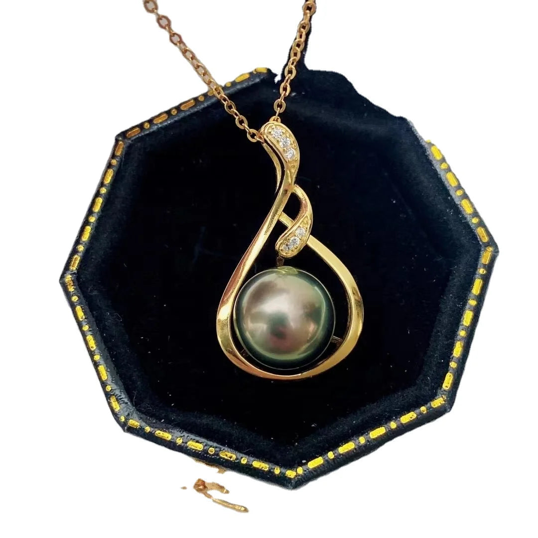 P867 10-11mm DIY Natural  Freshwater Pearl Charm Pendant Necklace Accessory 925 Sterling Silver Jewelry for Women Without Chain