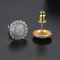 GZYS JEWELRY Wholesale Hiphop Diamond Round Stud Earrings for Men