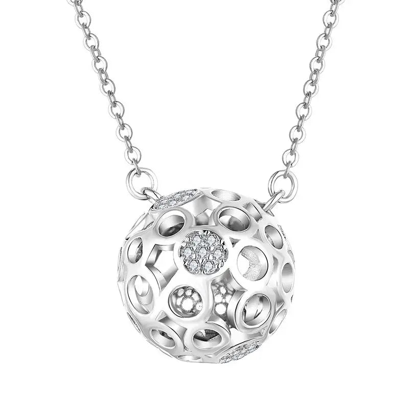 925 Sterling Silver Custom Design Special Football Style Clanging Pendant Charm Necklace for the Football Game