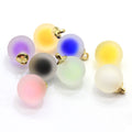 Acrylic Round Beads with Hook for Earrings Making Double Matte Color Slime Beads Pendant Beads