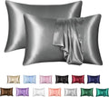 Wholesale Custom Logo Throw Sleeping Satin Silk Pillowcase Solid Color  Pillow Cover With Envelope Closure