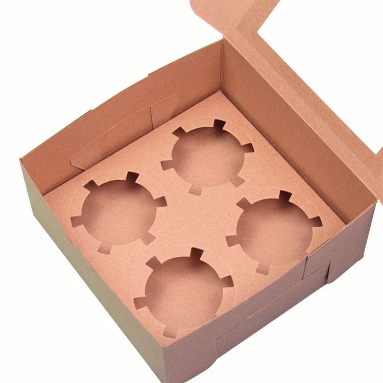 Bulk Corrugated Paper Hole Muffin Cup Cake Packaging Box Wholesale Custom Mini Cupcake Box