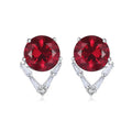 Fine Jewelry 925 Sterling Silver Luxury Round Shape Gemstone Wedding Stud Earrings for Women