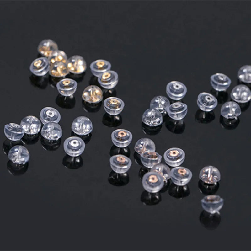 New Arrival Half Ball Shape Silicone Ear Plug 925 Sterling Silver Earnuts Earrings Accessories
