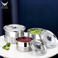 Easy to Open Snack and Sealed Lunch Box for Kids 304 Stainless Steel Food Storage Containers with Leakproof Lids