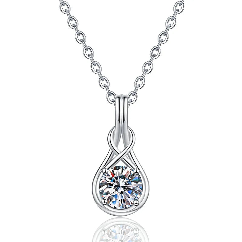 Luxurious Jewelry 925 Sterling Silver 1Carat Moissanite Women's Wedding and Engagement Necklace