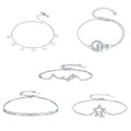 14k 18k Gold Plated 925 Sterling Silver Dazzling Star Bracelet Crystal Star Flower Snake Adjustable Chain Link for Women Party