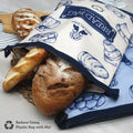 Custom Logo Easy Clean Food Grade Cotton Bread Bag Reusable Cotton Baguettes Bag with TPU Lining