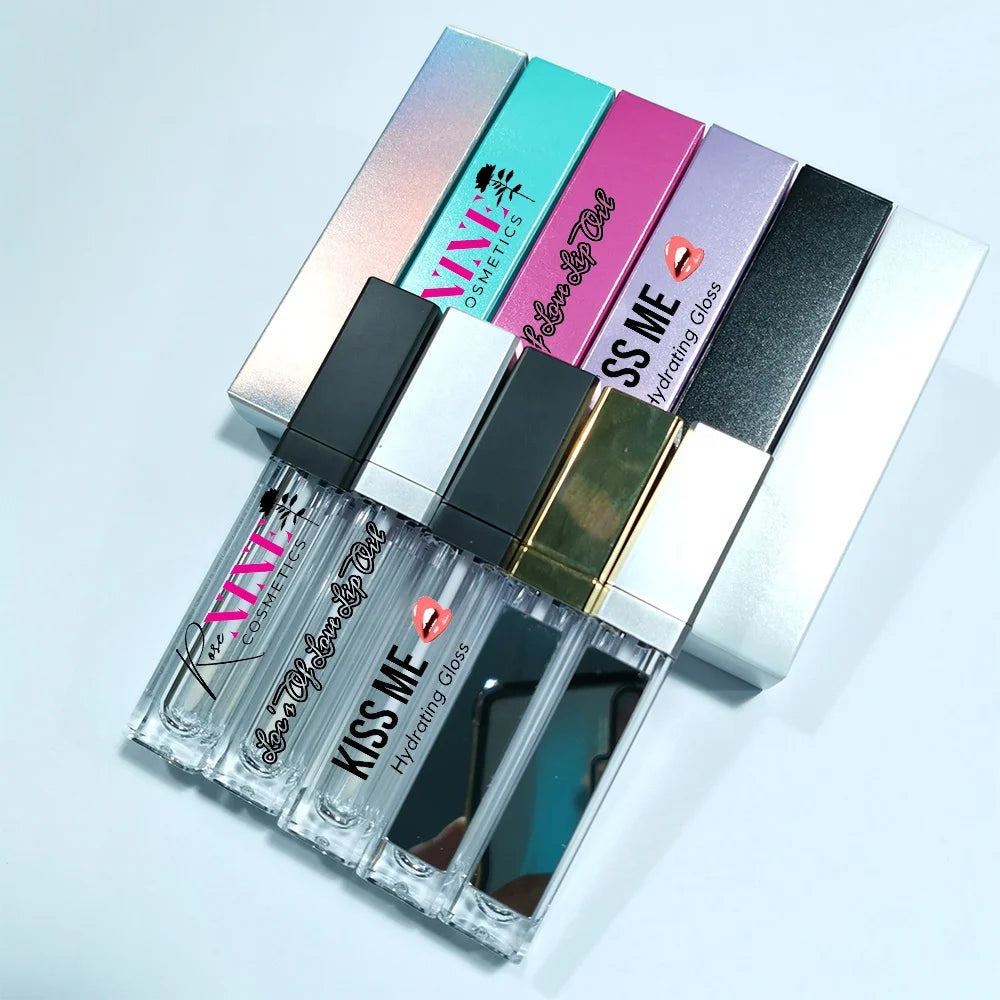 Private Label 7ml Led Light Lip Glaze Packaging Tube Empty Lip Gloss Container Tube With Mirror