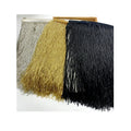 Wholesale 5yards Gold Silver Black 30cm(12inches) Glass Seed Beaded Fringe Lamp Costume Trim Crafts