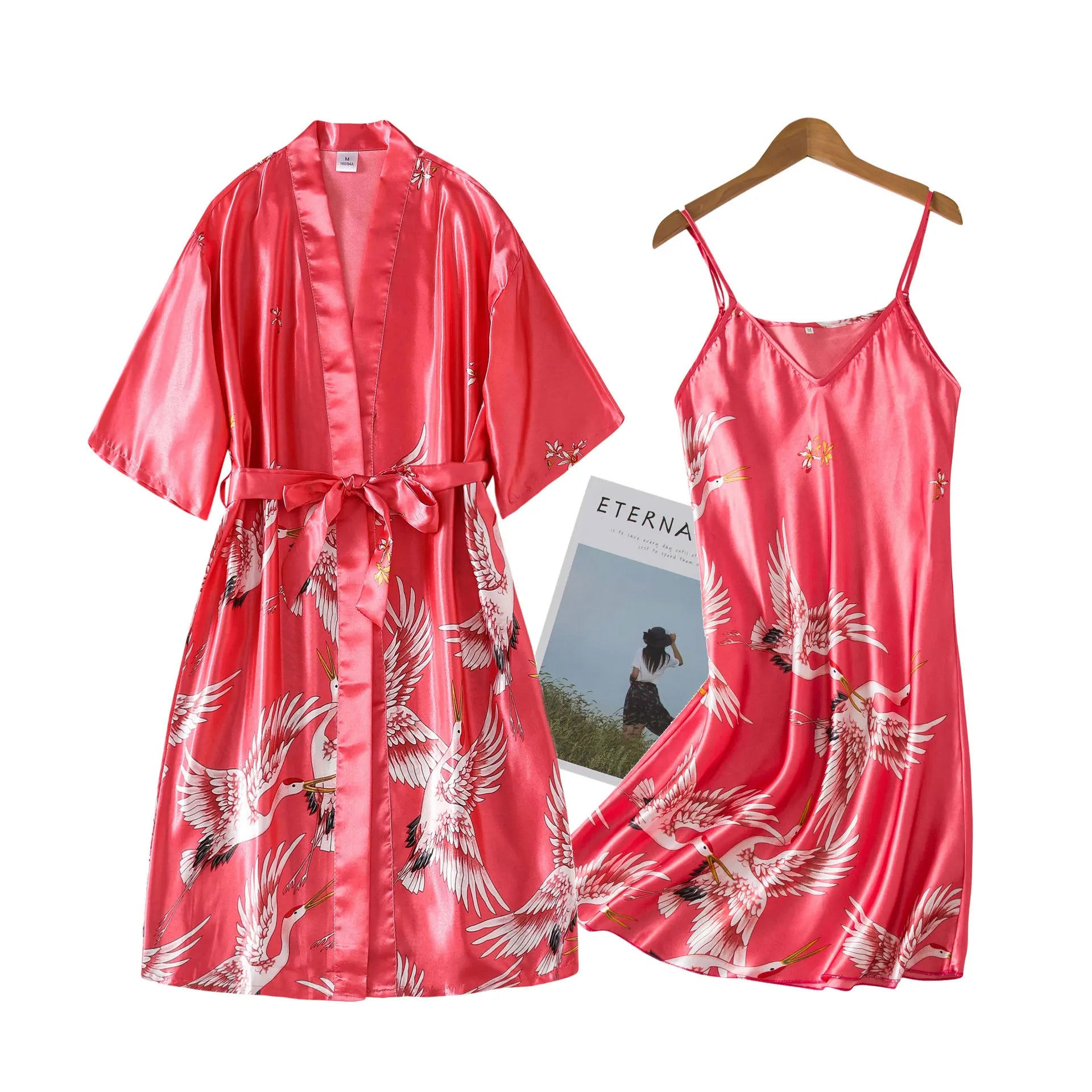 Women Nightgown Half Sleeve Kimono Bathrobe Satin Pajamas Sleepwear Bridal Bridesmaid Wedding Robes Silk Robe