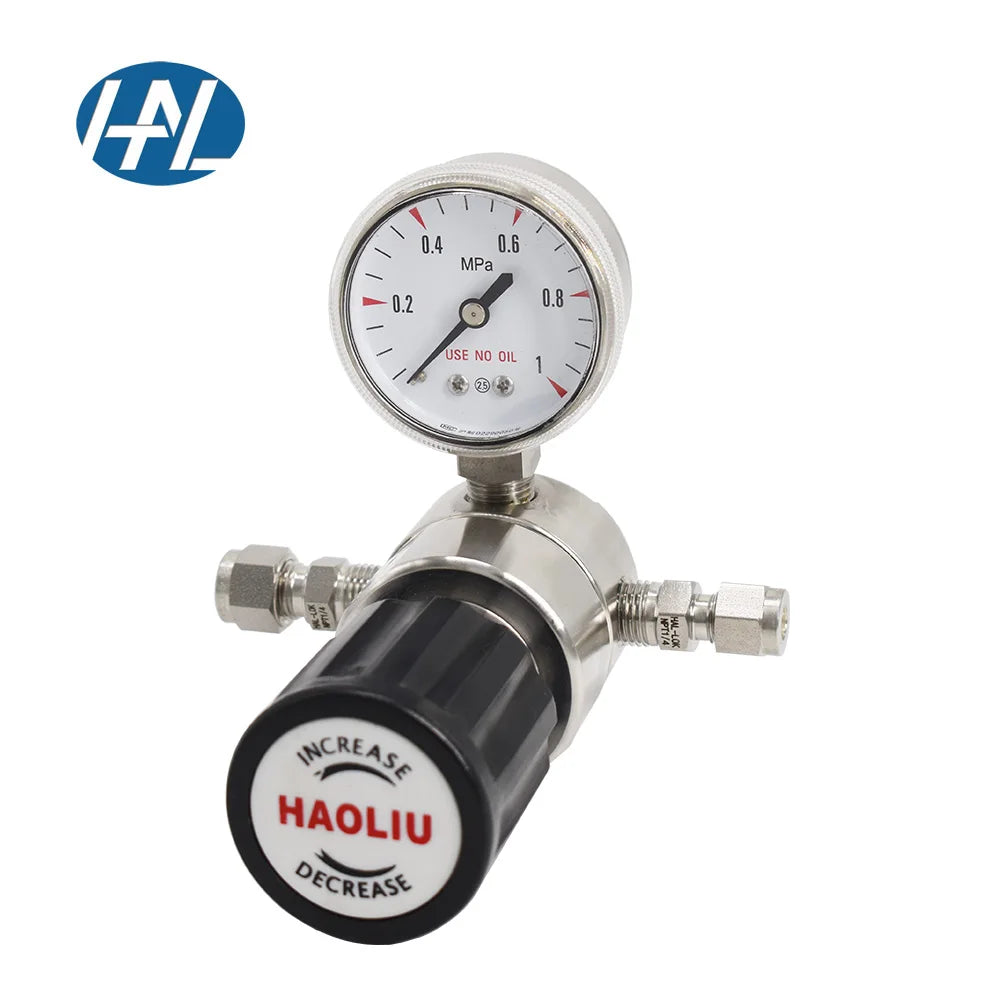 HAL-LOK HL9SL Single-Stage Stainless Steel Laboratory Gas Pipeline Pressure Regulator Manual Control Low-Gauge Power Valve