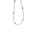 Fashion Personalized Real Gold Plated Brass Natural Beaded Pearl Romantic Heart Charm Necklace for Wedding