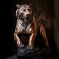 Factory Price Garden Customized Size Folk Art Large Metal 3D Tiger Sculpture Roaring Western Tiger Statues