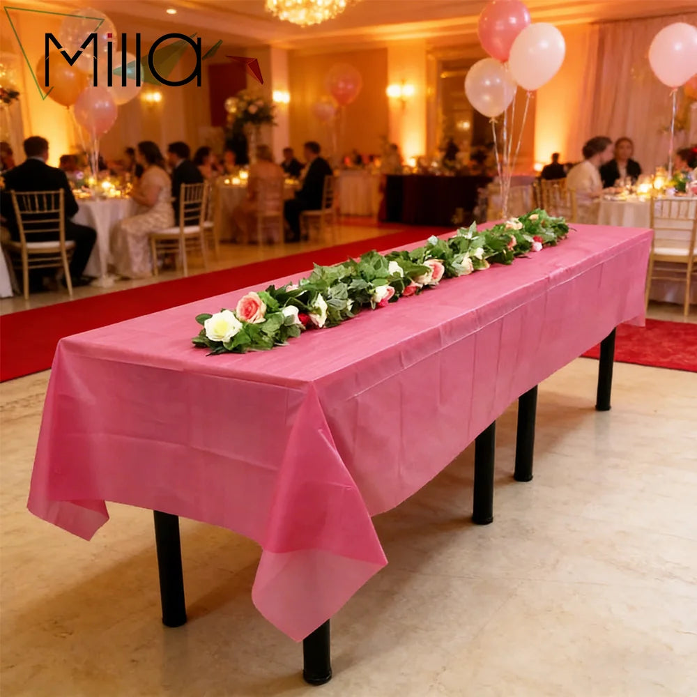 Disposable Party Supplies Kits 54"X108" Plastic Table Covers Party Rectangle Disposable Tablecloths