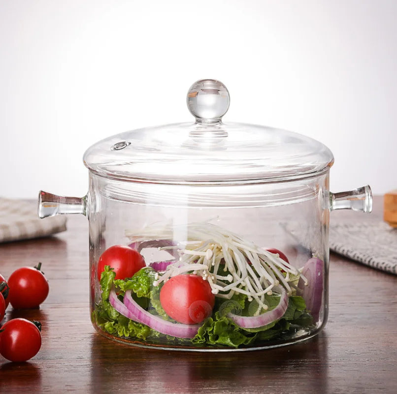 Kitchen Top Selling High Quality Glass Cooking Pot Kitchen glassware Nonstick Cookware Set