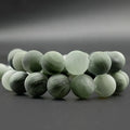 Wholesale Matte Frosted Natural Green Rutilated Stone Jewelry Making Bracelet Round Beads Green Rutilated Stone Loose Beads