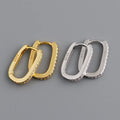 2023 New Product 925 Sterling Silver Hoop Earring Fashion Office Jewelry Gold Zircon Diamond Real Silver Earrings for Women