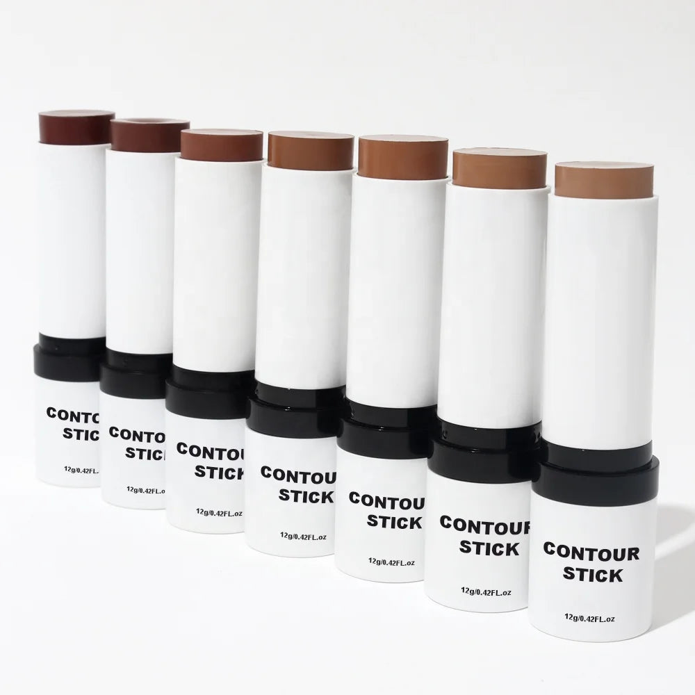 Wholesale Cosmetic Double Ended Nose Contour Makeup Stick for Black Skin with Brush Face Bronzer Best Vegan Cream Contour