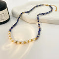 Colorful Natural Stone Freshwater Pearl Necklace Fashion Jewelry 2025 Stainless Steel Gold Plated Necklace Waterproof