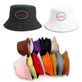 High Quality Outdoor Sports Fishing Casual Custom Embroidery Logo Cotton Adults Red Green White Black Reversible Bucket Cap Hat