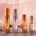 Empty 5ml Electroplating Gold Silver Round Perfume Essential Oil Roll on Bottle With Steel Roller Ball