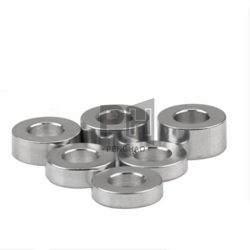 Aluminum Bushing Gasket M3 M4 M5 M6 M8 M10 Gasket Round Hollow No Thread Standoff Spacer Aluminum Flat Washer