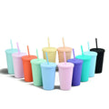 Hot Popular 16 oz Pastel Acrylic Tumbler Double-Layer for Skinny Cup with Lid and Straw for Back to School Bulk Plastic Cups
