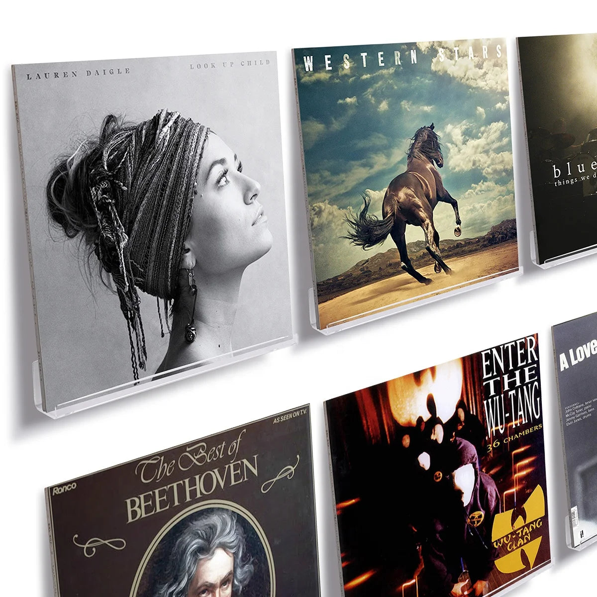 12 Inch 6 Pack Acrylic Vinyl Record Wall Shelves