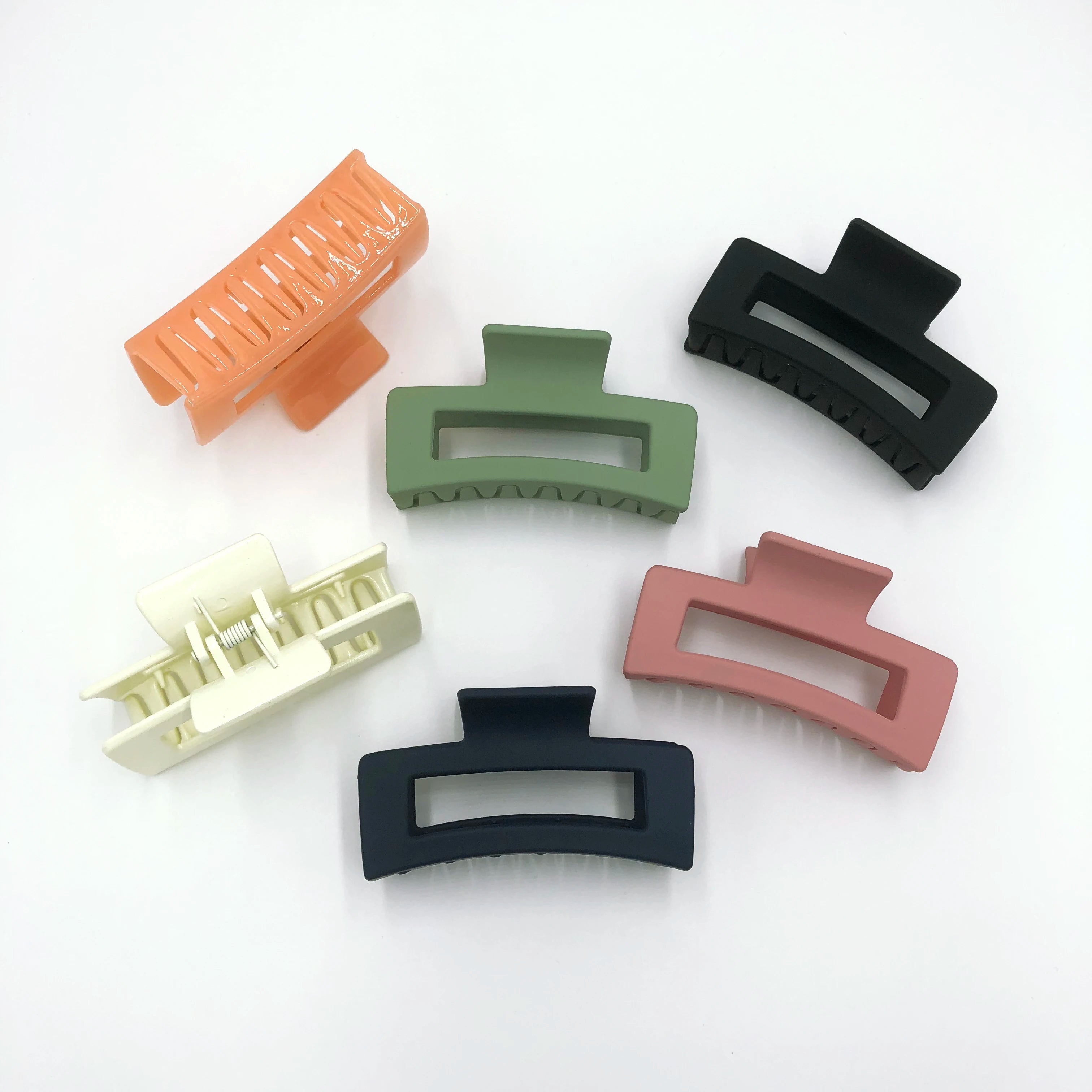 Wholesale Square Hair Clip Simple Elegant Leopard Shark Hair Clip for Women Thick Matte Hair Claw Clips