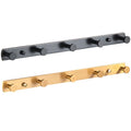 Brushed Gold & Black Aluminium Wall Adhesive Bathroom Robe Hooks Stainless Steel Finish Metal Hanger for Kitchen Use