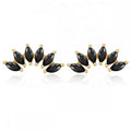 Milskye Luxury Zircon Jewelry Set Sterling Silver Gold Plated Diamond Cluster Earrings for Wedding