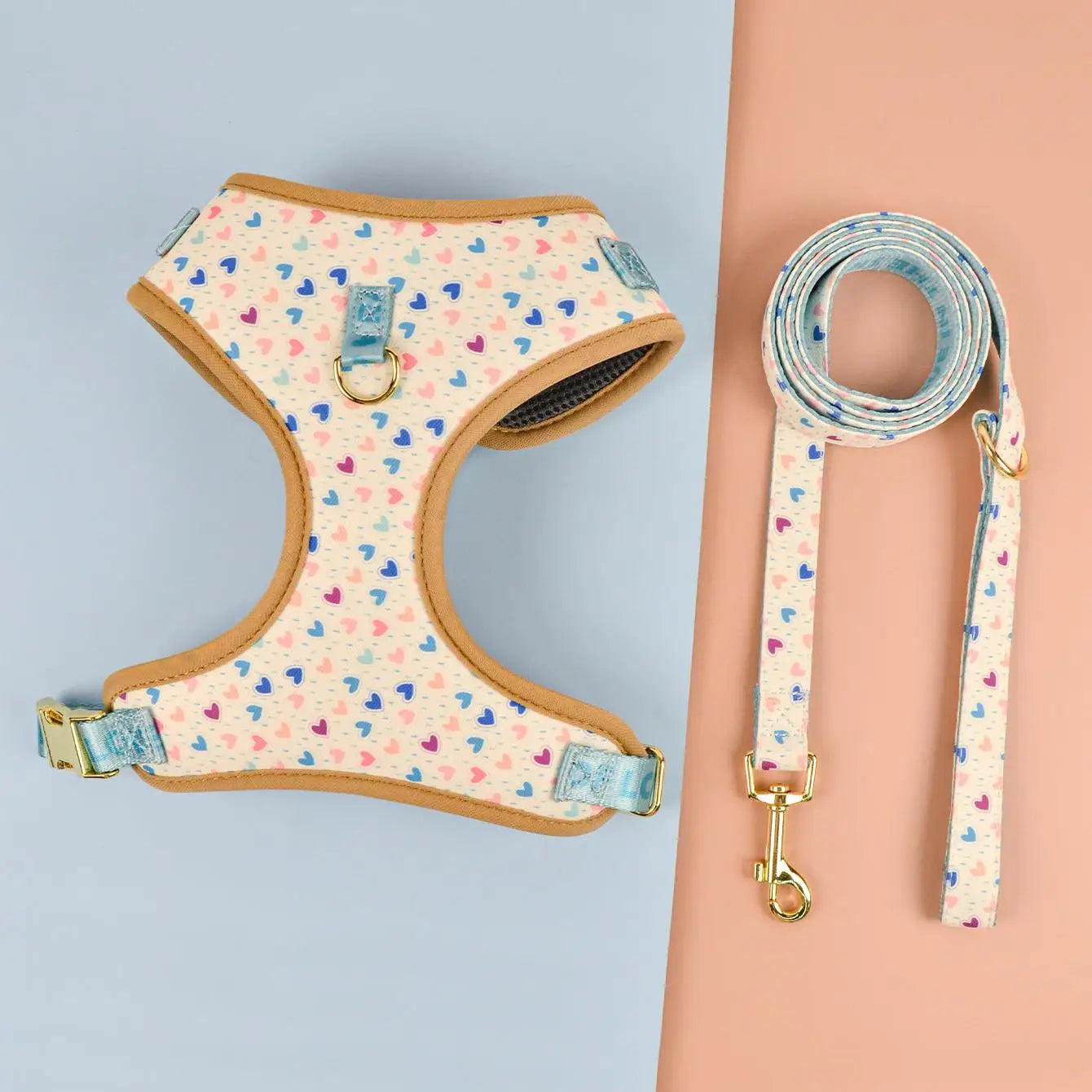 MIDEPET Luxury Dog Harness Leash Set New Year Valentine's Day Gift Polyester Accessory Cute Dog Travel Essentials Drop Shipping