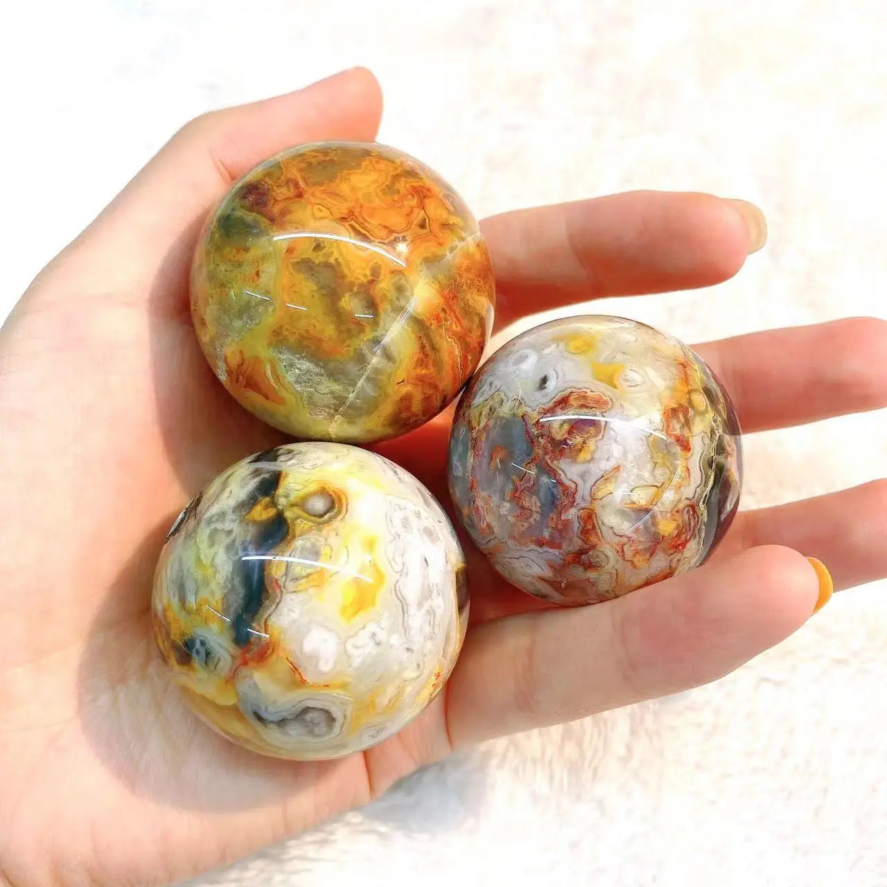 Wholesale Natural Crystal Crazy Agate Sphere Healings Crystals for Wedding Souvenirs Guests