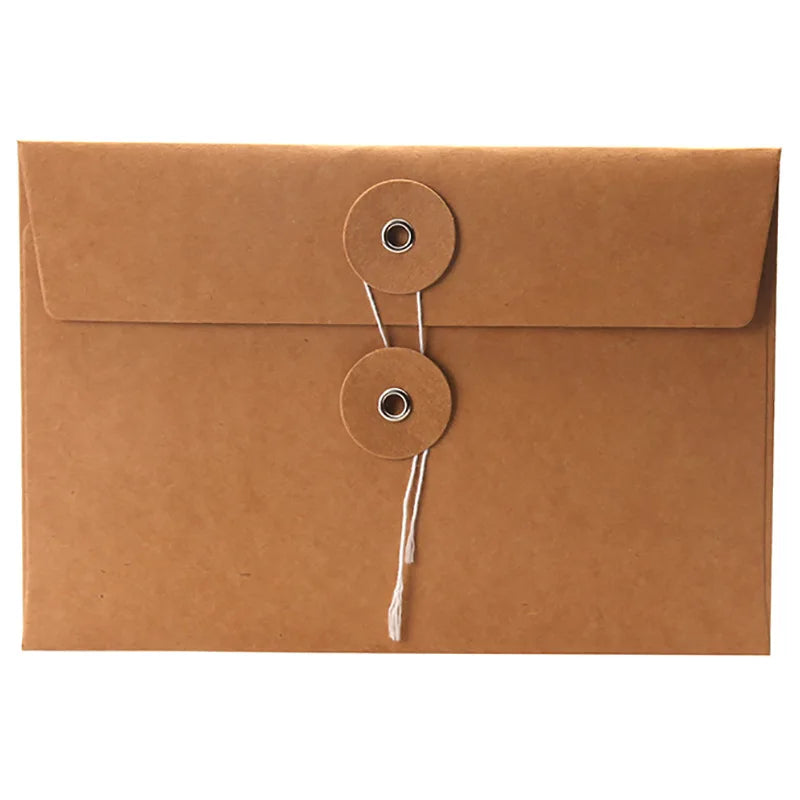 High Quality Tie Buckle Kraft Envelope Classic Envelopes Romantic Custom File Packaging Custom logo Size Custom Design