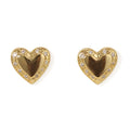 Fashion Women Jewelry 18K Gold Plated Love Stud Earrings Hypoallergenic Cubic Zircon Chunky Heart Earrings