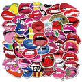 50Pcs Sexy Red Lips Girl Woman Makeup Paper Decals for Home Notebook Car Wall Window Luggage Laptop Vinyl Printing Stickers