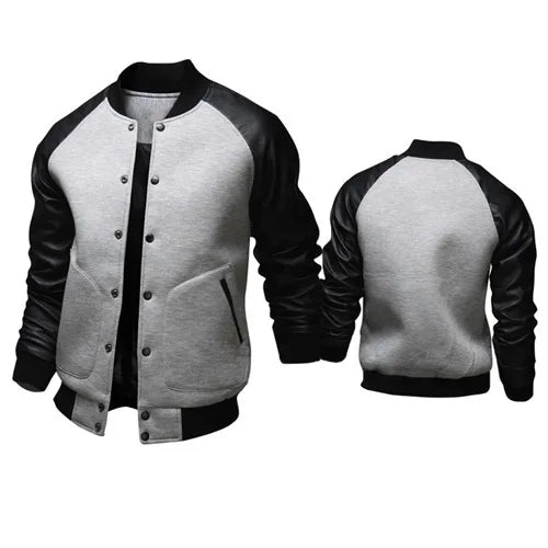 10% OFF M-4XL Plus Size Custom logo Jacket Baseball Varsity Jacket Plain Wholesale Blank Varsity Jacket Leather Sleeves for Men