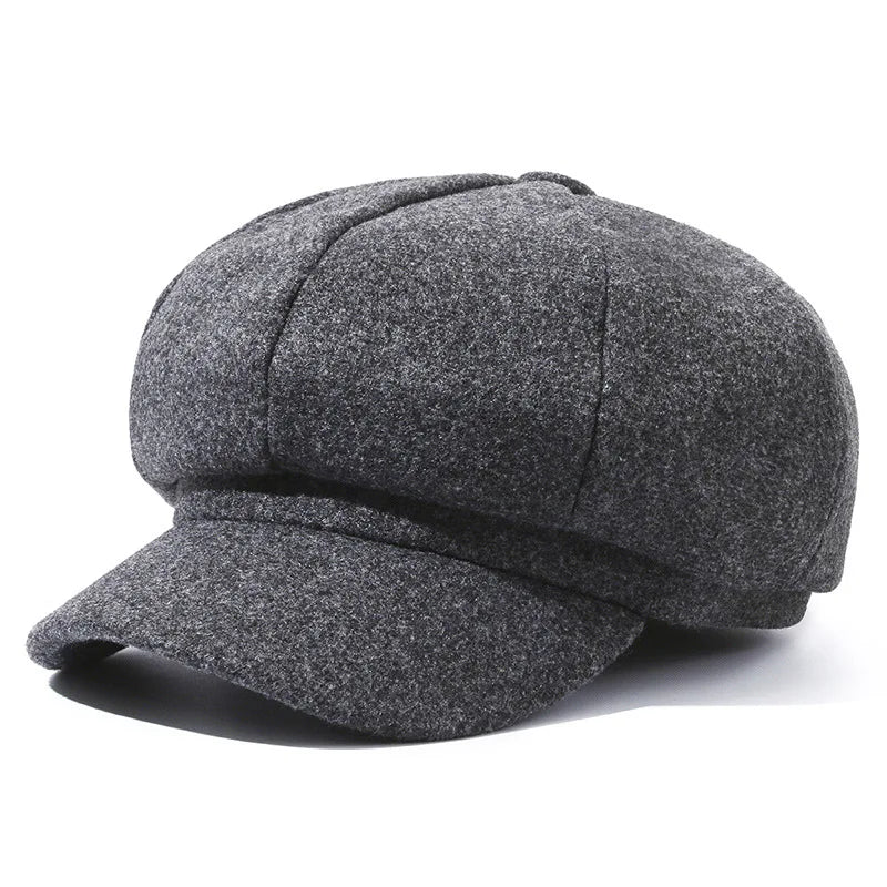 Wholesale Fashionable Winter Wool Felt Baseball Newsboy Beret Hat for Women 8 Panels Beach Sports Party Ski Casual Fishing