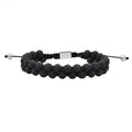 Braided Nylon Cord Rope with 6MM Lava Stone Beaded Bracelet Trendy Rhodium Plated for Weddings Parties Gifts Anniversaries