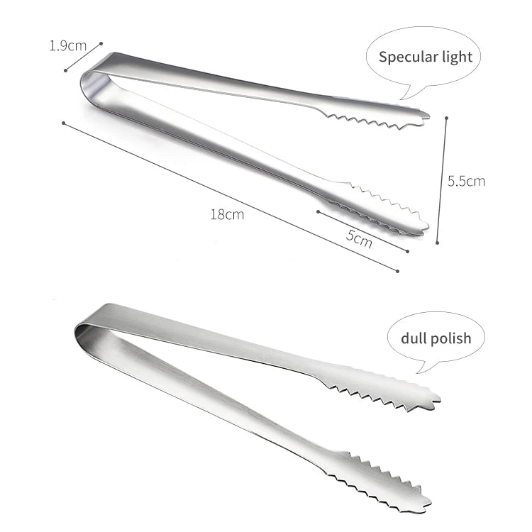 Factory Direct Mini Stainless Steel ICE Clips Silvery Metal Kitchen Tools for Food for Bar Use