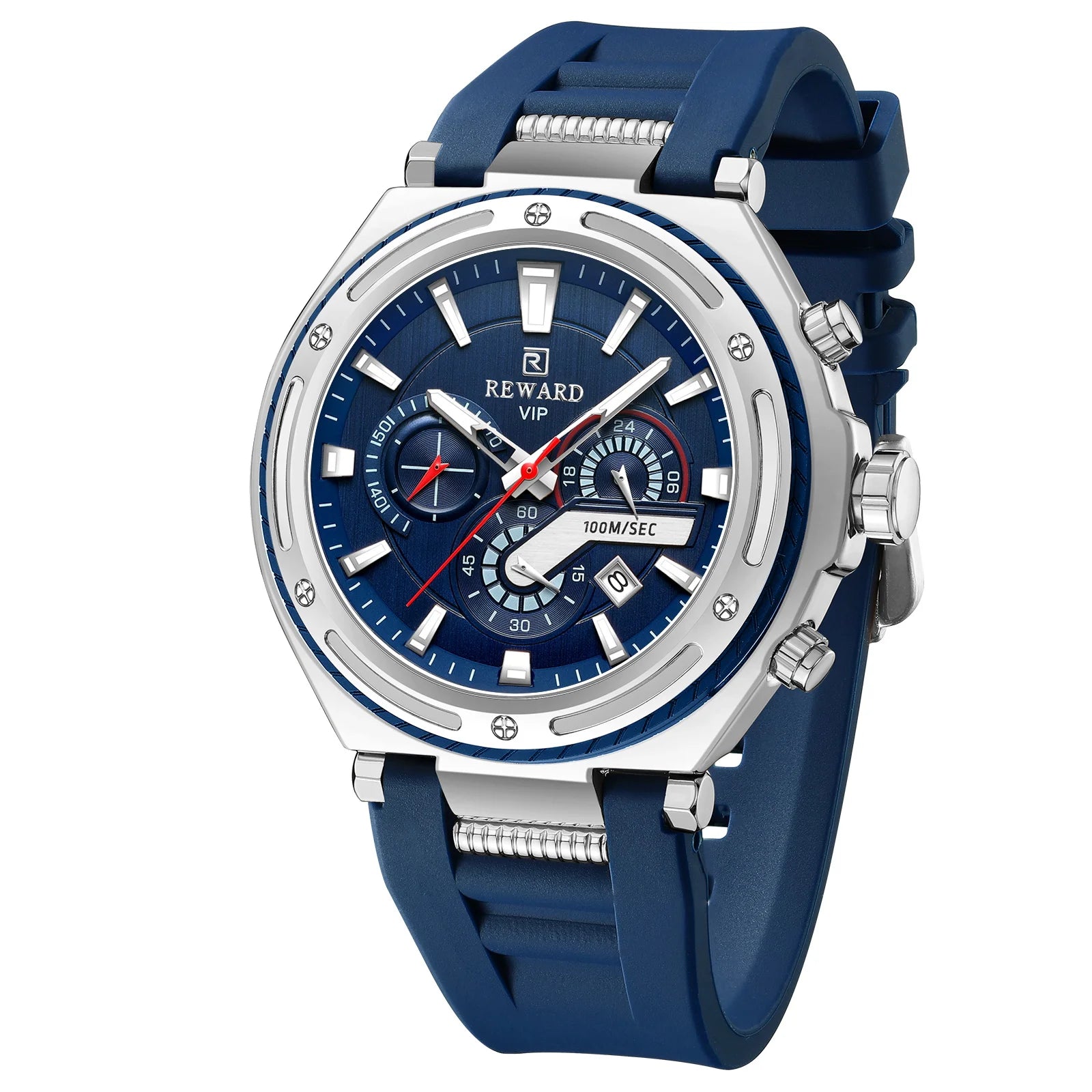 REWARD Luxury Watch Men Wholesale Flexible Silicone Watch Band Custom logo Chronograph 48mm Big case Fashion Quartz Watch