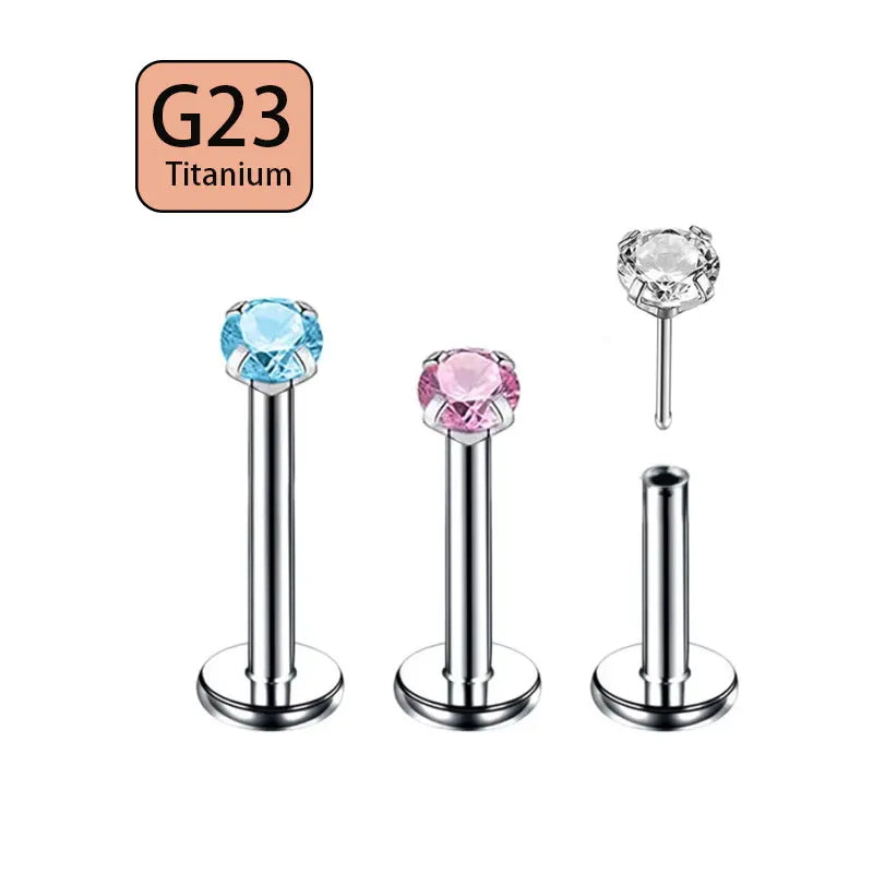 G23 Wholesales 6 8 mm Helix Earrings Titanium 16g Lip Piercing Labret Lip Rings Cartilage Earrings Tragus Rings